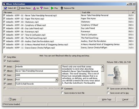 Amazon Lookup Album Window