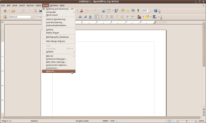 Select Tools/Options from the Main Menu Step 02 - Screenshot-Untitled 1 - OpenOffice.org Writer